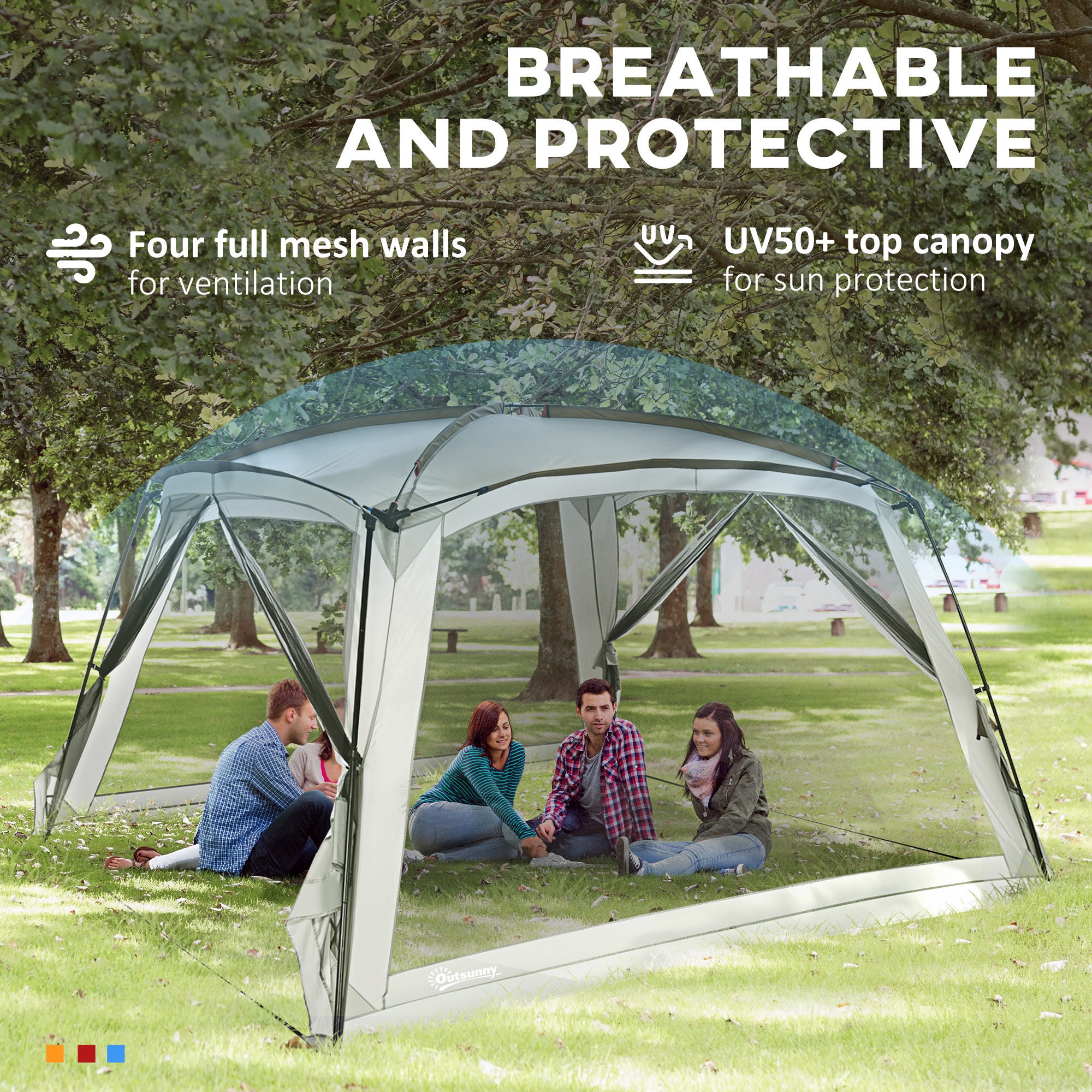 12’x12’ Mesh Screen House Tent – Enjoy the Great Outdoors Bug-Free, Breeze-In & Sun-Protected All Day