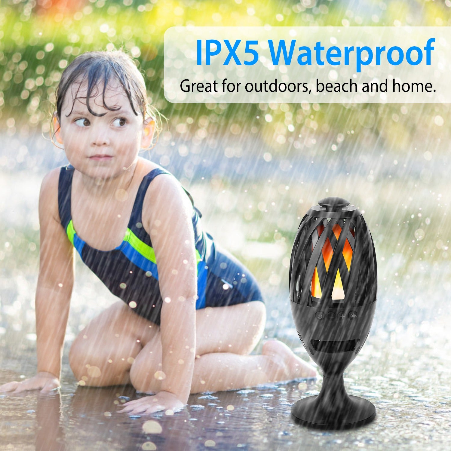 LED Flame Torch Bluetooth Speaker – Fill Your Outdoor Space with Dancing Flames, Rich Sound & Pure Atmosphere