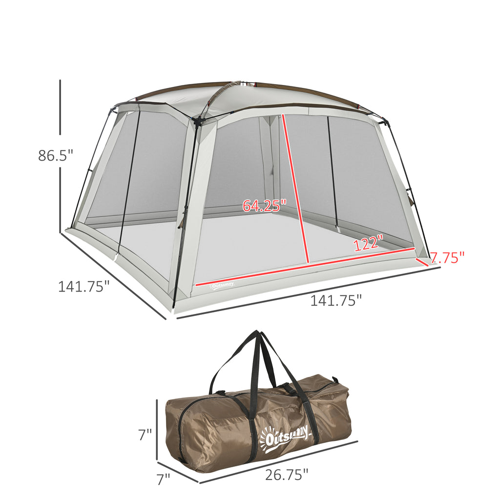 12’x12’ Mesh Screen House Tent – Enjoy the Great Outdoors Bug-Free, Breeze-In & Sun-Protected All Day