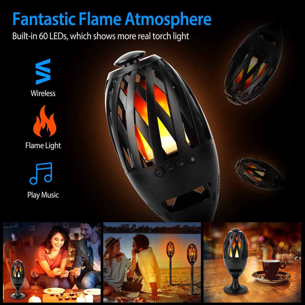 LED Flame Torch Bluetooth Speaker – Fill Your Outdoor Space with Dancing Flames, Rich Sound & Pure Atmosphere