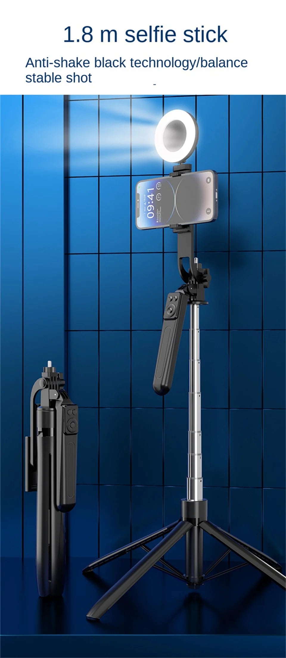 COOL DIER New Tripod for Smartphone Camera,Tripods Stand with Bluetooth shutter,Wireless Selfie Stick brackets with Phone Holder