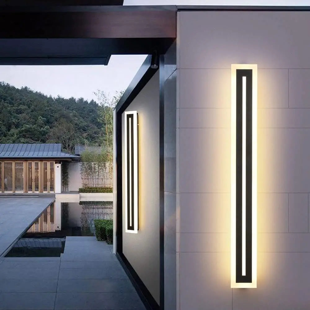 Outdoor Long Strip Modern LED Wall Lighting Fixture Lamps,Wall Sconce Fixture Wall lamp Elegant Frosted White Acrylic IP67 Anti