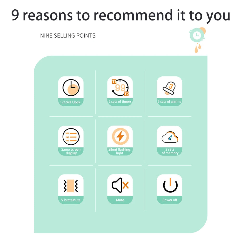 Digital Dual Kitchen Timer 3 Channels Count UP Down Timer Cooking Timer Large Display Loud Volume Alarm with Magnetic Back Stand