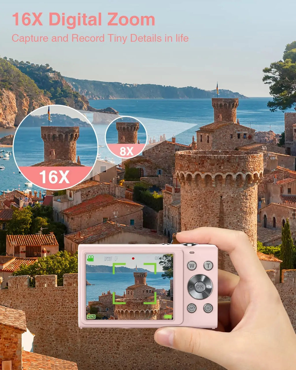 4K Digital Camera Autofocus Vlogging Camera HD 48MP with 2.8" Large Screen Camcorder Camera for Photography for Kid Adult